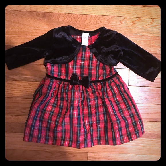 George Other - 3-6 month Christmas plaid dress and velvet sweater George Other - 3-6 month Christmas plaid dress and velvet sweater